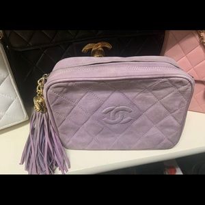 Vintage Chanel Camera Tassel Fringe Mini Lavender